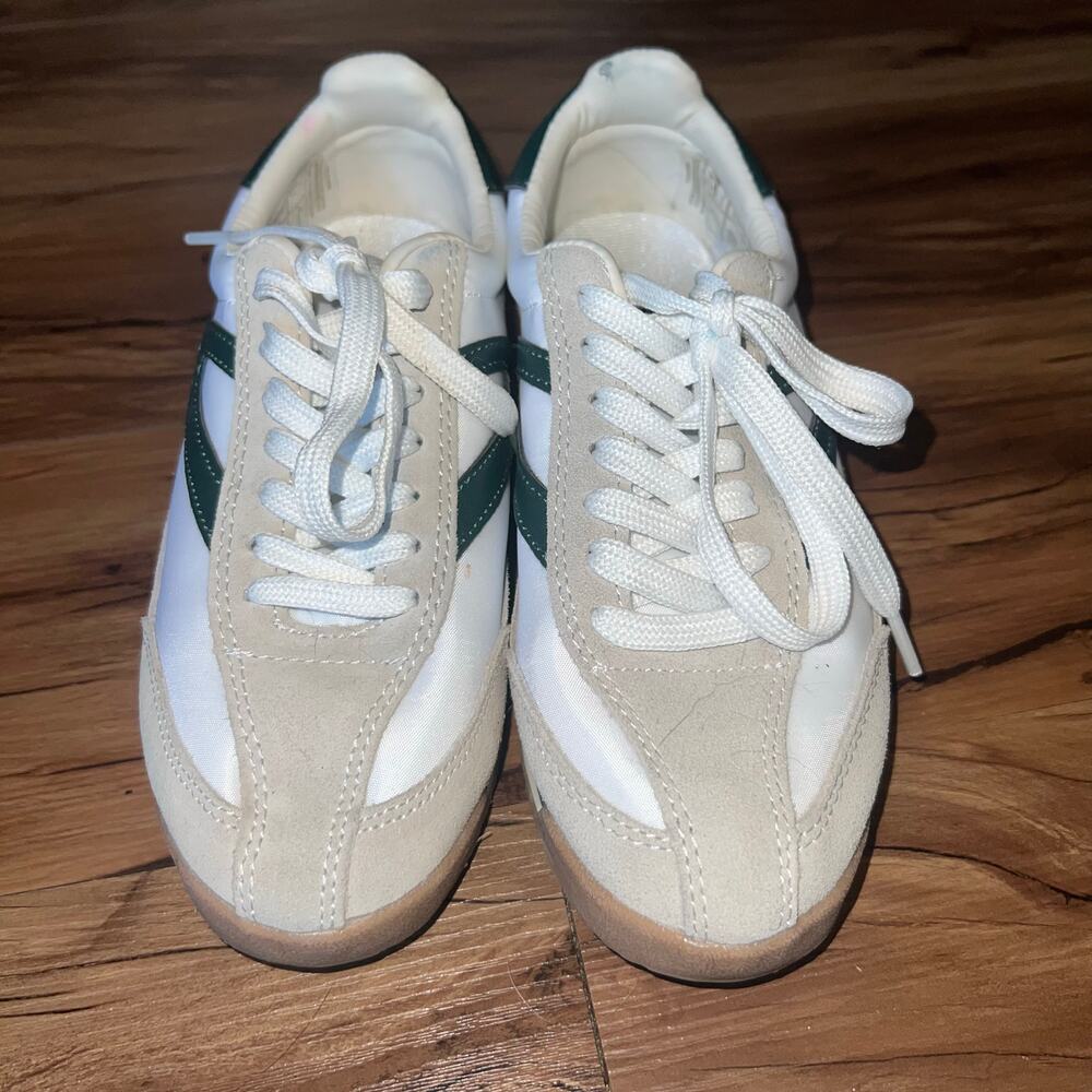 Cream Green Tretorn Suede Rawlins Retro Sneaker Clean Girl Tennis Shoe Size 6M - Picture 8 of 15